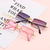 New Rimless Sunglasses Rectangle Fashion Popular Women Men Shades Small Square Sun Glasses For Female Male Traveling Oculos