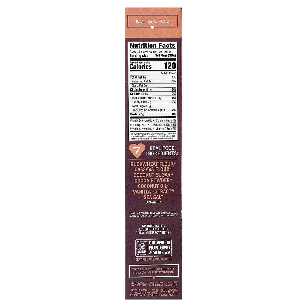 Lovebird, Grain-Free Cereal, Cocoa O's, 198g (7oz)