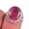 Красный Рубин(Смоделированный) Драгоценный камень Ручная работа 925 Стерлинговое серебро Ювелирное кольцо S.6 a0u16