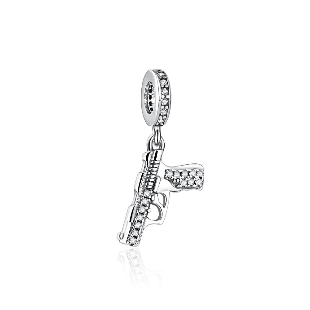 Серебро 925 Пробы Игрушечный Пистолет Корона Флаг Облако Машина Подвески Шармы Бусины Для Браслета Ручной Работы Украшения Женский Подарок