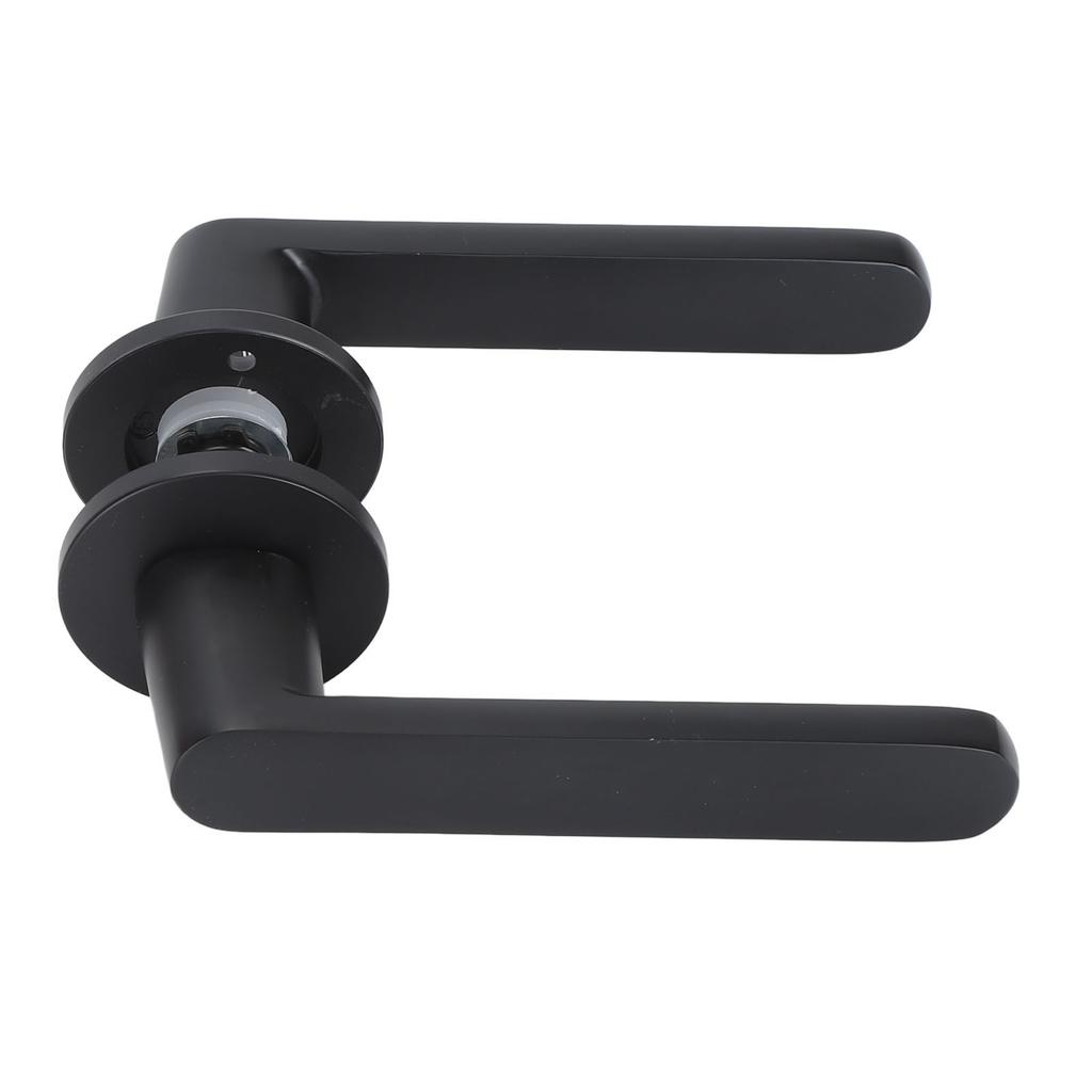 Silent Door Handle Set with Installation Parts Split Type Pure Copper Core Door Entry Locks for Indoor Bedroom Black