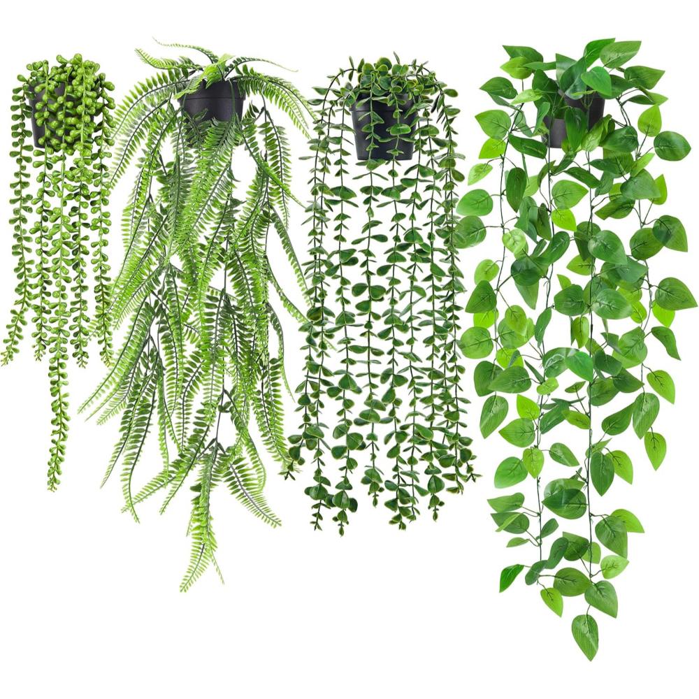 New Persian Fern Leaves Vines Home Room Decor Hanging Artificial Plant Plastic Leaf Grass Wedding Party Wall Balcony Decoration