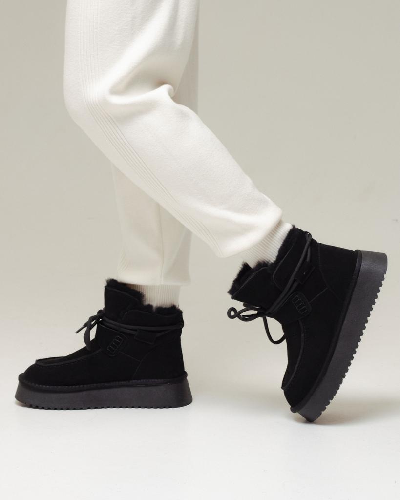 Угги женские на платформе Lifexpert 80563 36 черные замша