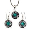 Комплект из диопсида, хромированные драгоценные камни, ожерелье, кулон, этнический стиль, 18-20 дюймов