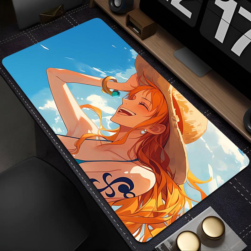 Anime Mouse Pad one piece Nami Notbook Gamer Keyboard Pad NonSlip Rubber Computer Carpet Desk Mat Gamer Cabinet MousePad