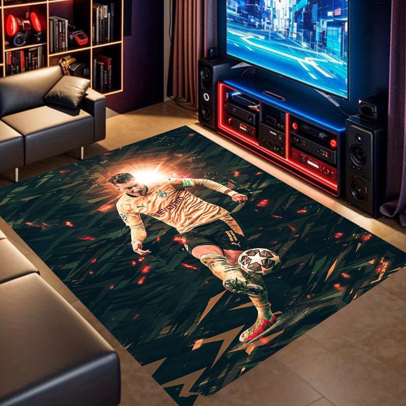 Borussia Dortmund BVB Football Player Print Area Rug, Soft Non Slip Floor Mat for Soccer Fan Room Decoration