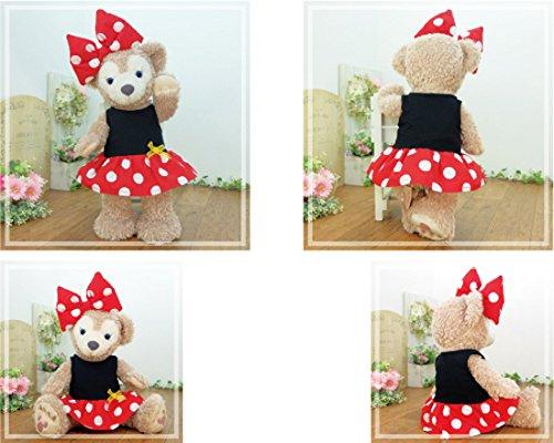Костюм ShellieMay для cushu cush, Наряд Даффи и Минни Маус, Красное платье в горошек и лента, 43 см, Размер S