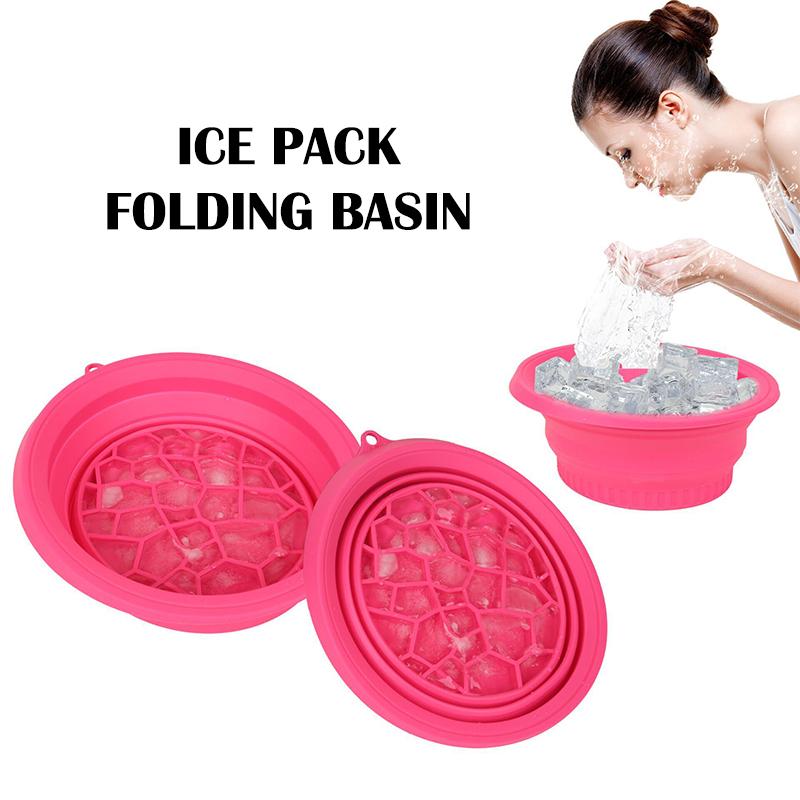 Portable Silicone Face Ice Bowl with Built-In Ice Tray Facial Plunge Washbasin for Pore Tightening Home Skin Care
