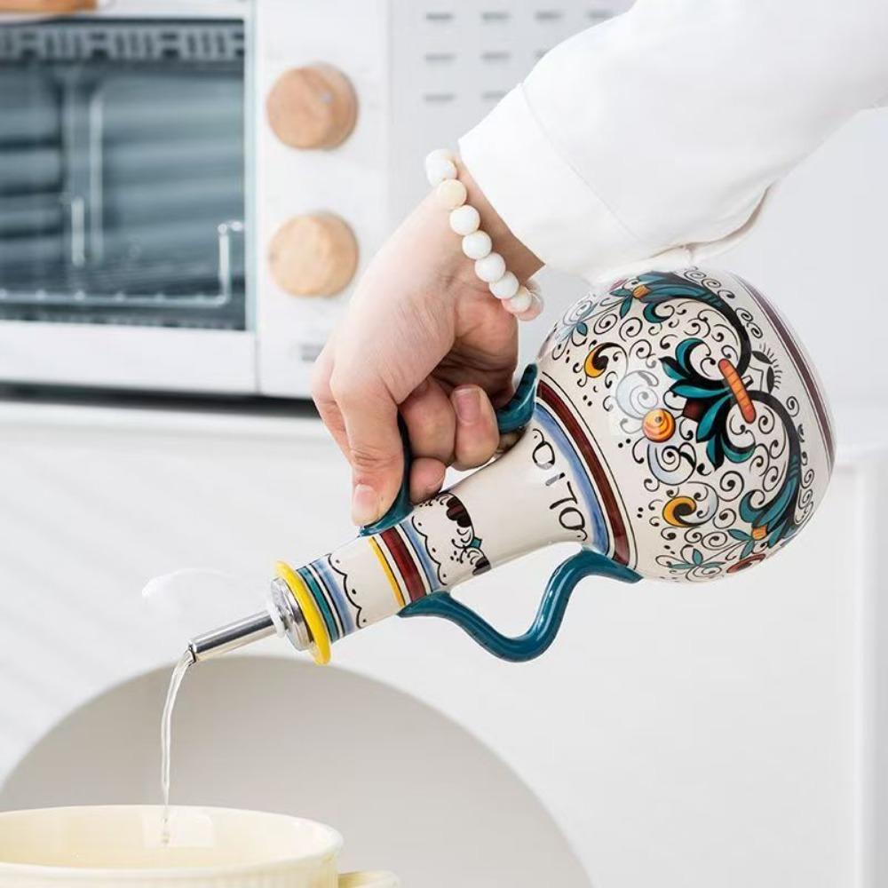 Керамическая бутылка для оливкового масла, бутылка для масла и уксуса, бутылка для слива кухонных приправ, кухонная утварь