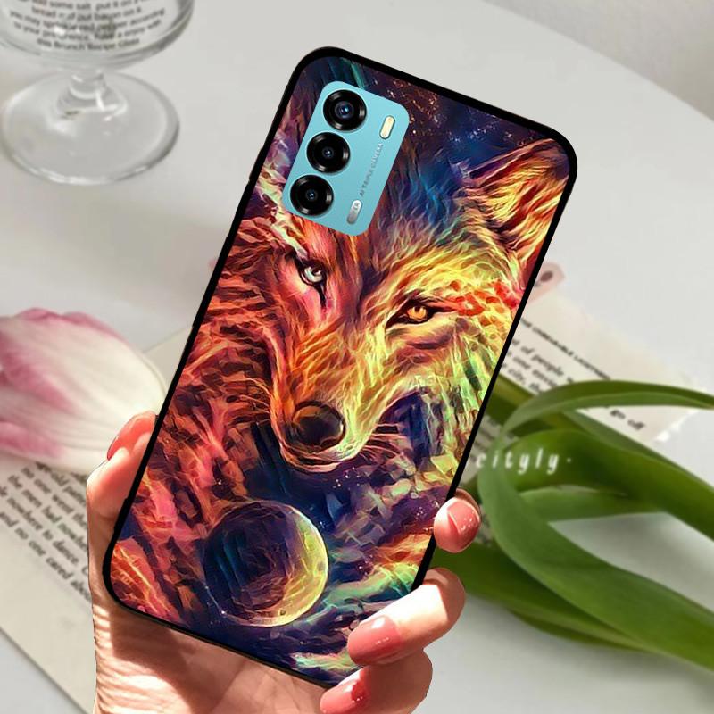Чехол для ZTE Blade V40 Vita 8045 6.75" Животный Мультяшный Мягкий Силикон Funda для ZTE Blade V40 Vita Чехол для Телефона V40Vita Черный Coque