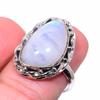 Натуральный радужный лунный камень драгоценный камень 925 стерлингового серебра ювелирное кольцо размер 8 D3F61