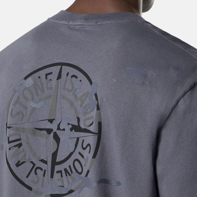 STONE ISLAND Мужская футболка с коротким рукавом, круглым вырезом и принтом из букв L1S152100001S0E14V002D