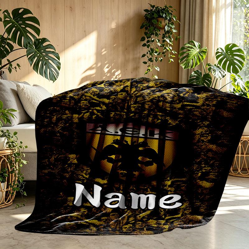 Custom Name Personalized AEK Athens FC Print Blanket, Home Decor, Bedroom, Sofa, Camping, Couch, Gifts for Birthday Christmas