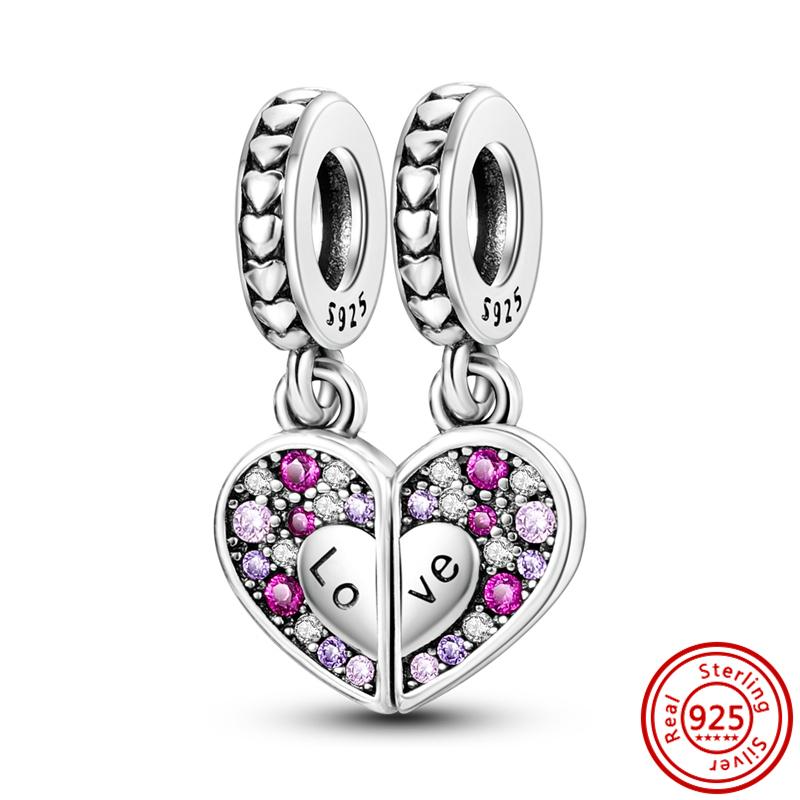 Новый оригинальный S925 стерлингового серебра шарм подвеска мотоцикл радуга сглаза гантели браслеты женщины DIY ювелирные изделия подарок