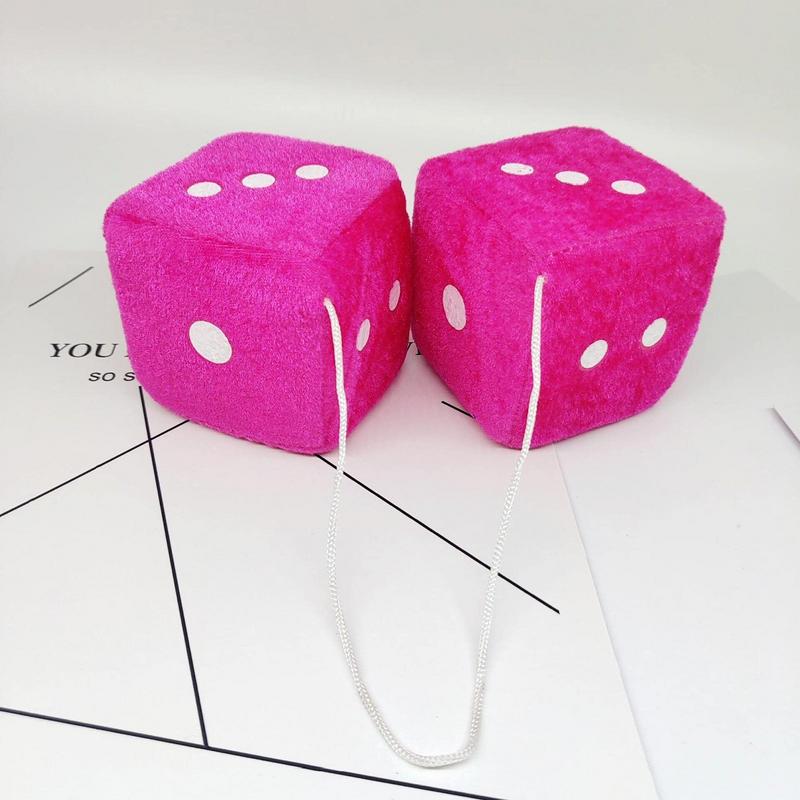 Автомобильное зеркало плюшевые игральные кости декоративные бархатные/плюшевые игральные кости подвесное украшение пушистое внутреннее украшение для грузовика внедорожника декор транспортного средства