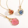 Натуральный держатель кристаллов ожерелье регулируемая сетка подвеска ожерелья металлическая ключичная цепочка держатель кристаллов камень аксессуар