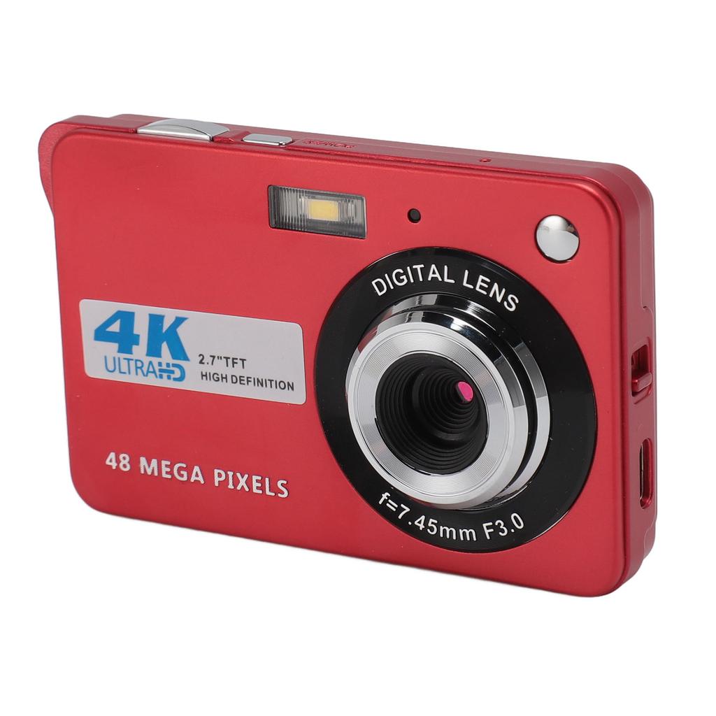 4K Digital Camera 48MP HD 2.7 Inch Screen 8X Zoom Autofocus Auto Beauty Anti Shake Travel Camera with Fill Light for Teens Kids