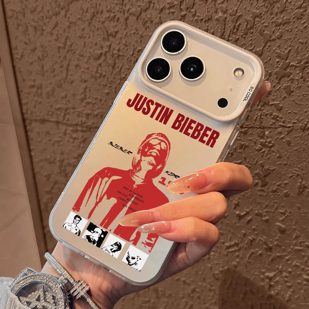 Чехол для телефона певца J-Justin B-Bieber для iPhone 17 16 15 14 13 12 11 Pro Max Air Матовый Лазерный Аврора Ударопрочный Funda
