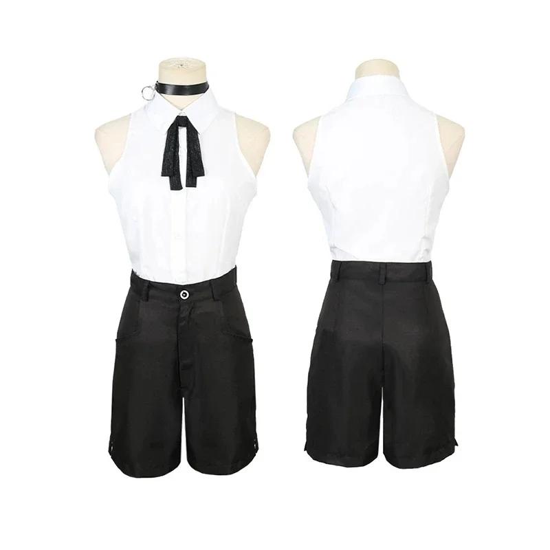 Аниме Человек-бензопила Резе Косплей Женщина-бензопила Косплей Костюм Бомба Наряды Рубашка Галстук Короткая Шея Парик Резе Одежда на Хэллоуин