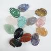 27x19x6mm Natural Stone Small Hand Pendant Semi Precious Stone Lapis Lazuli Amethyst Carved Jewelry Finding Charm