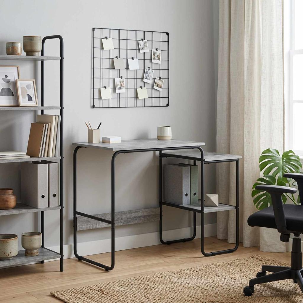 Desk with Storage Sonoma Grey 100 x 50 x 75 cm