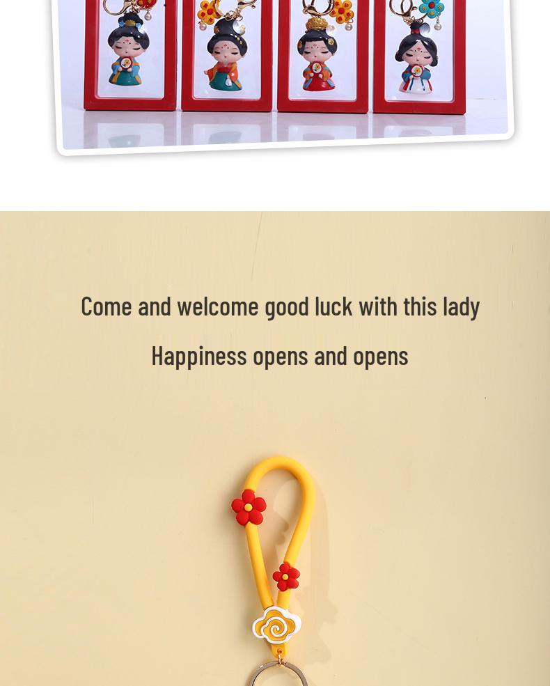 Tang Dynasty Xi'an Cultural Keychain Pendant - Shaanxi Souvenir Gift for Friends & Family