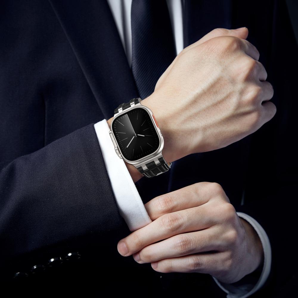 Leather Soft Band for Apple Watch Ultra 3/2 49mm 46mm 45mm 44mm Luxury Men Strap For Iwatch Series 11 10 9 8 7 6 5 4 Se3 Correa