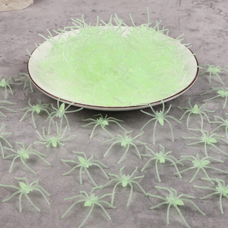 50/100 шт. 3 см Хэллоуин Паук Страшный Светящийся Паук для Вечеринки на Хэллоуин Домашнее Внутреннее Наружное Украшение Реквизит для Дома с Привидениями