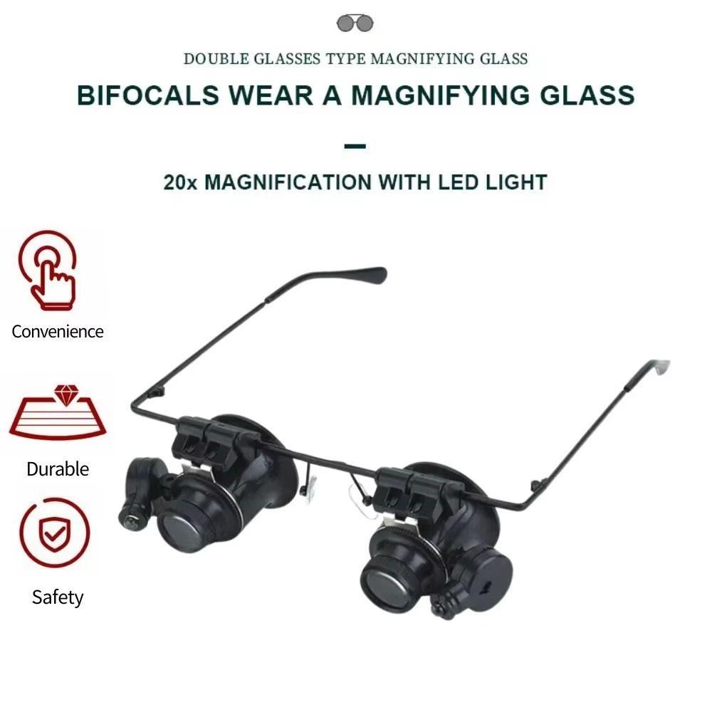 Hands-free 20X Lens Magnifying Eyewear Jewelers Repair Wearing Magnifier  Precision Work