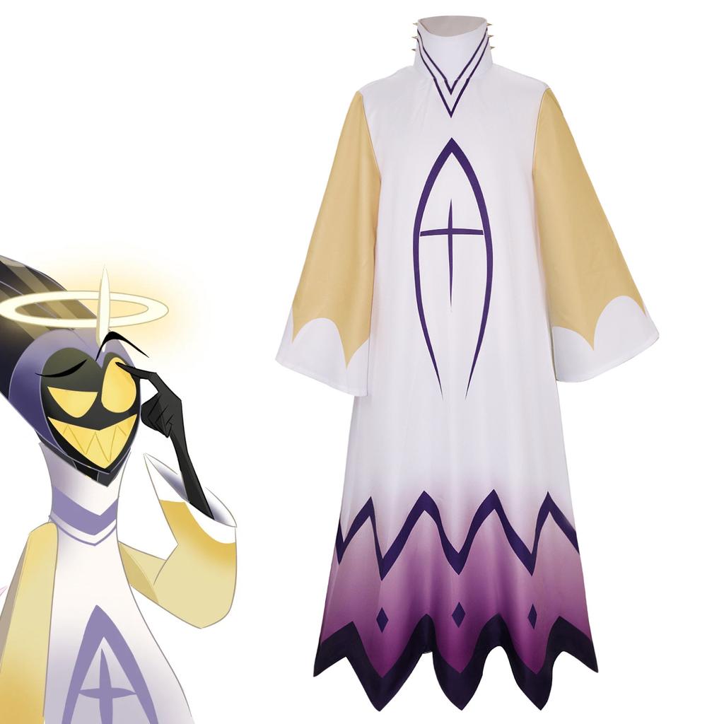 Косплей Хазбин Отель Аниме Эль Мэн Первый Ангел Гало Одежда Маска Косплей Костюм Костюм Косплей Хэллоуин Вечеринка Костюм для Взрослых Мужчин