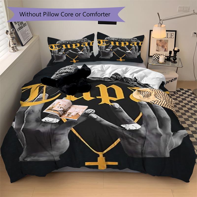 Tupac'S Hands Bedding 3 Piece Set Hd Print Duvet Cover Pillowcases For Teens Adult Bedroom Decoration Christmas Gift C9211161