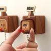 Деревянный настенный держатель для ключей, забавные выражения лица, ручная работа, органайзер для хранения ключей, прихожая, домашний декор
