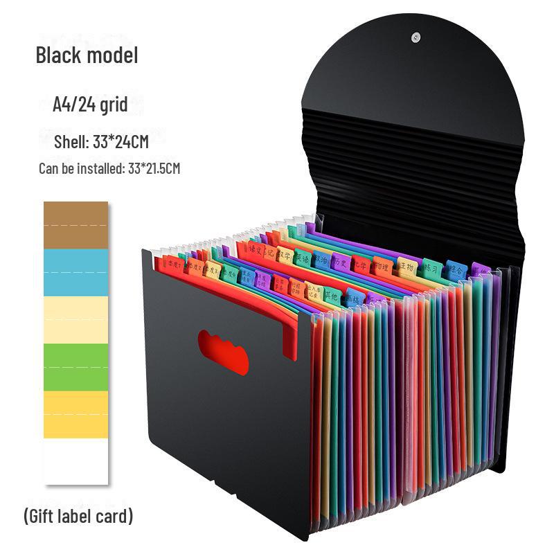 Многослойная сумка-органайзер для документов Rainbow 24-Grid с пряжкой-веревкой