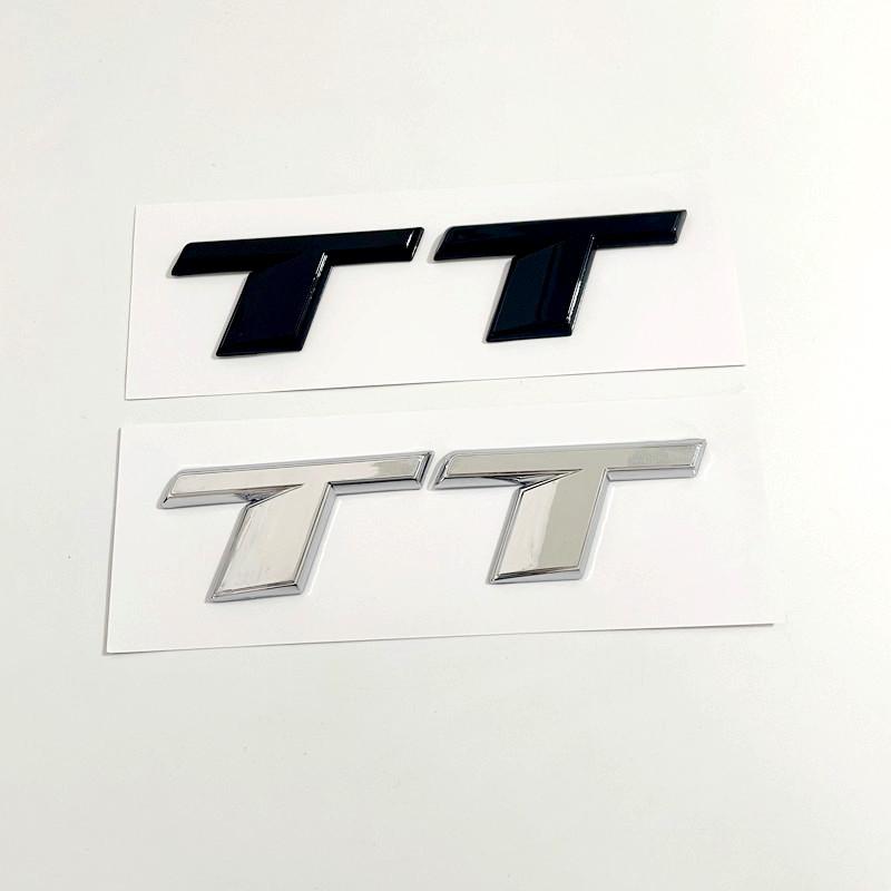 3D ABS Chrome Black TT Logo Letters Car Trunk Emblem Badge Decal For Audi TT RS MK1 8N 8J MK3 8S MK2 TT Sticker Accessories