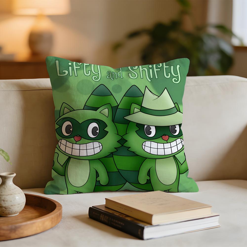Cartoon Hot HHappy Tree FFriends NNutty Cushion Cover Short plush pillowcase for bed sofa carwashable