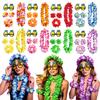 Hawaiian Flower Garland Set with Pineapple Glasses and Wristbands for Festival Party Costume Decoration Accessories