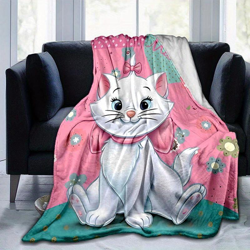 1pc. Cute Cartoon Marie Cat Blanket, Seasonal Universal, Home Decoration, Throw Blanket, Soft Flannel Throw Blanket, Versatile & Cozy for Be