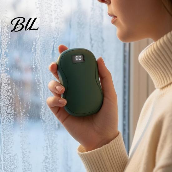 Warmer with Overheat Protection Magnetic Split Mini Handwarmer, 3600MAh USB Rechargeable Electric Glove Heater for Office Home 3 Temperature