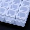 28 Slots Clear Plastic Beads Case Nails Rhinestones Organizer Jewelry Storage Box