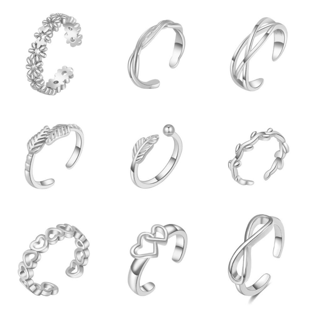 Geometric Heart Open Toe Rings Leaf  Arrow Foot Jewelry Fashion Toe Rings  Beach Outfits