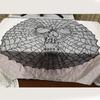 Halloween Table Runner 13x68inch Black Polyester Waterproof Decoration with Spider Web and Bat Design for Dinner Party