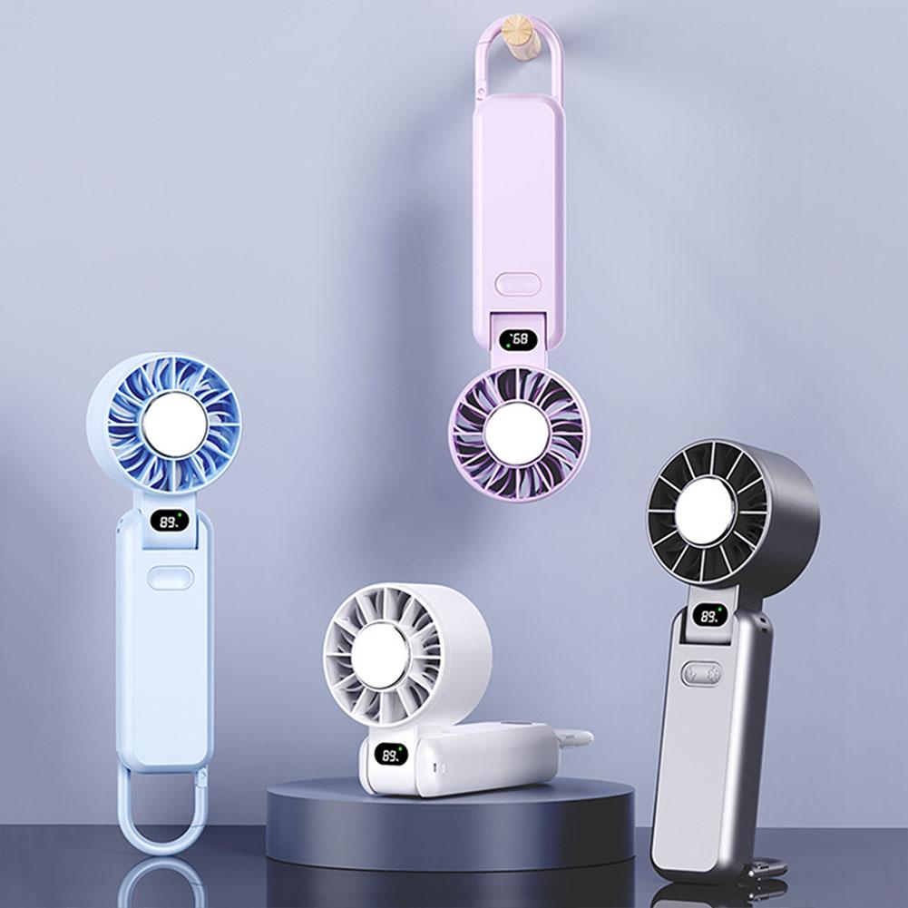 Foldable Mini Turbos Fan For Travel Digital Display Usb Charging Small Electric Fan For Home