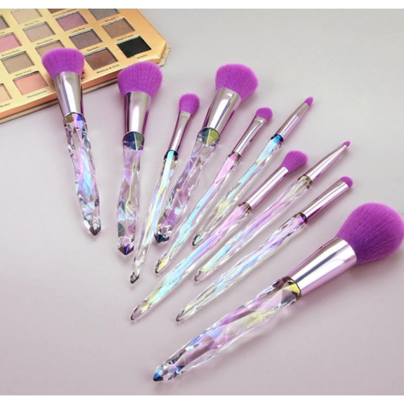 Set of 10 Makeup Brushes Cosmetic Brushes for Face and Eyeshadow