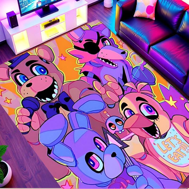 Five Nights at Freddy's Print Rug, Washable Floor Carpet, For Entryway Dorm Laundry Room Office Study, Home Decor Birthday Christmas Gift