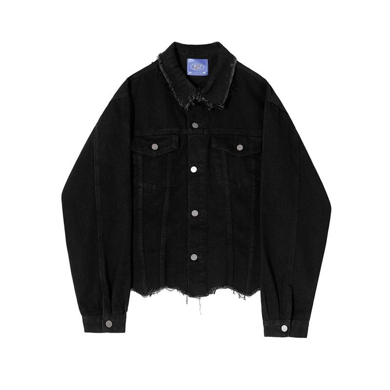 Короткая джинсовая куртка мужская весенняя куртка с лацканами корейский стиль модная свободная джинсовая куртка