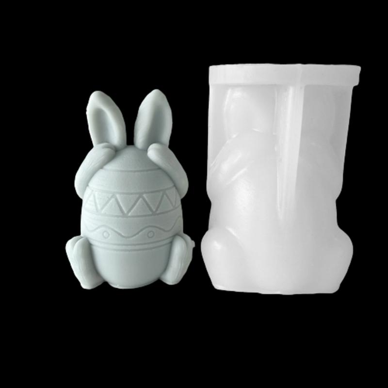 Безликая свеча-кролик Форма для свечи DIY Закройте глаза, рот и уши Кролик Ароматерапевтическая свеча Гипсовый камень для благовоний Форма