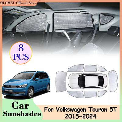 Автомобильные солнцезащитные шторки для Volkswagen VW Touran 5T MK2 2015~2025 Полное покрытие Защита окон от солнца Накладка на лобовое стекло Передняя Задняя Коврик Аксессуары
