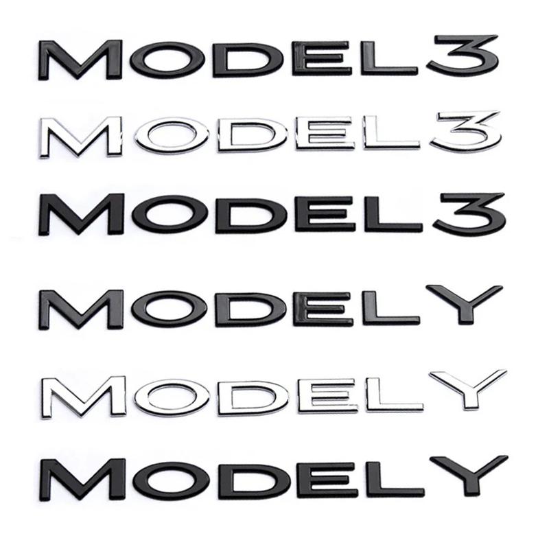 TESLA emblem ABS Letters Logo For Tesla MODEL 3 Y Car Rear Tailgate Trunk Emblem Badge Decal Stickers Auto Styling Accessories