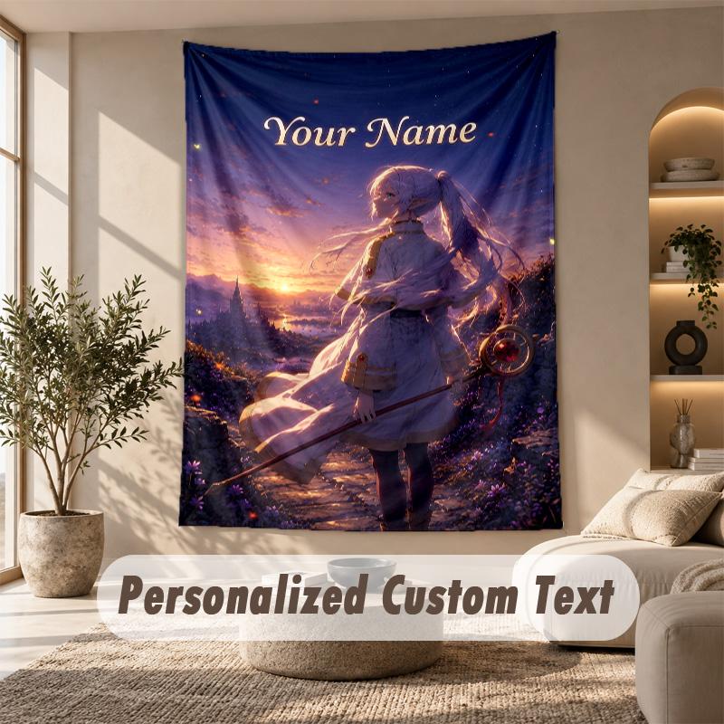 Tapestry Custom Name Text, Wall Hanging Tapestry Home Room DecorFrieren Beyond Journey's End