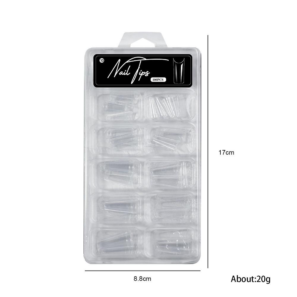 100 шт. Акриловые накладные ногти Миндаль Квадрат Предварительно запиленные Накладные ногти Нейл-арт Наращивание